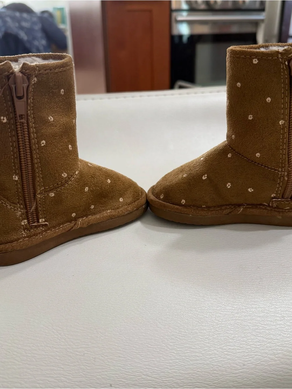OshKosh Brown faux Suede Winter Booties with Shearling Lining